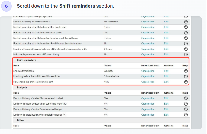 User reminder timing configuration