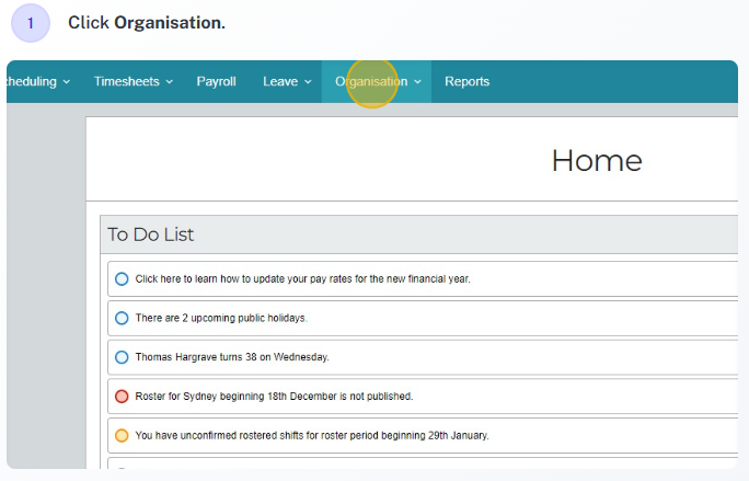 User profile overview
