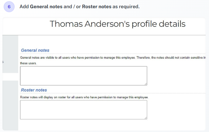 Step 6: Enter note
