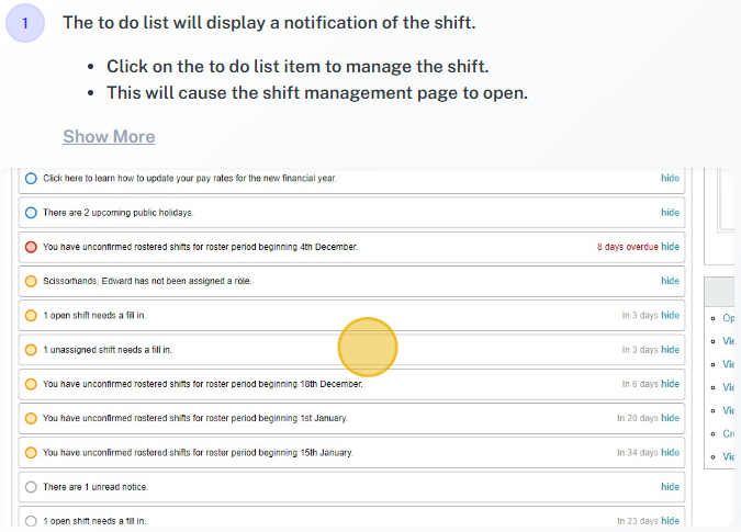 To do list notification