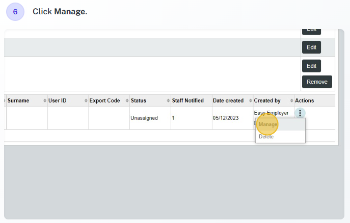 Assign shift confirmation