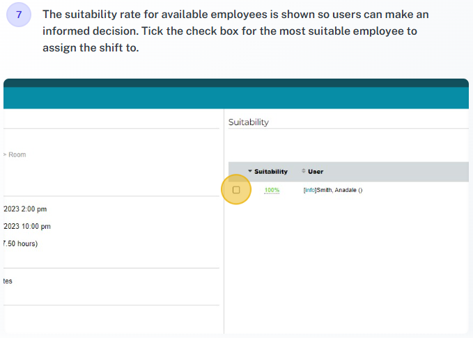 Assigned shift notification