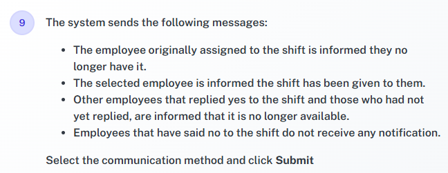 Assigned shifts overview