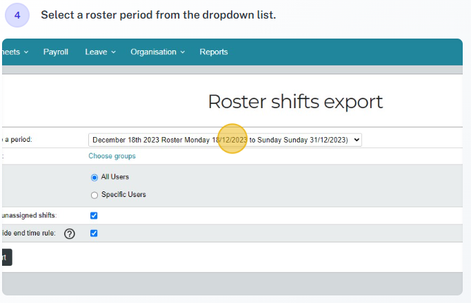 Export through Import/Export example 4