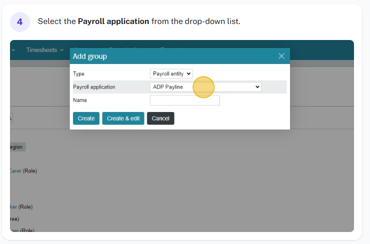 Payroll entity confirmation screen