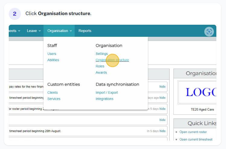 Payroll entity setup example