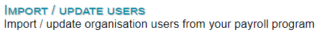 Import/update users option in EE