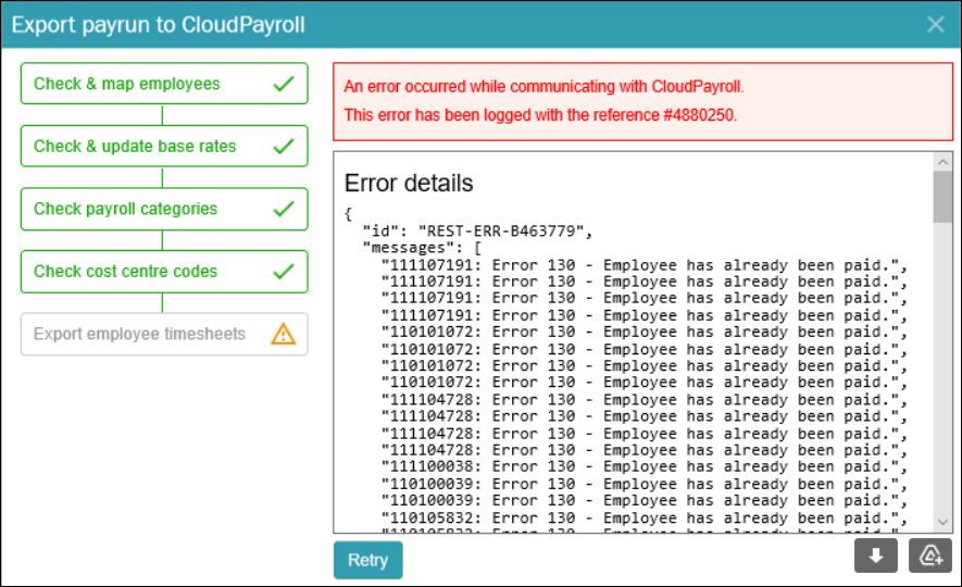 Already paid error
