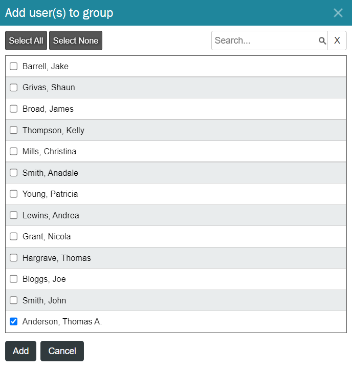 Adding users to a role group