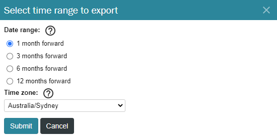 Select date range and submit