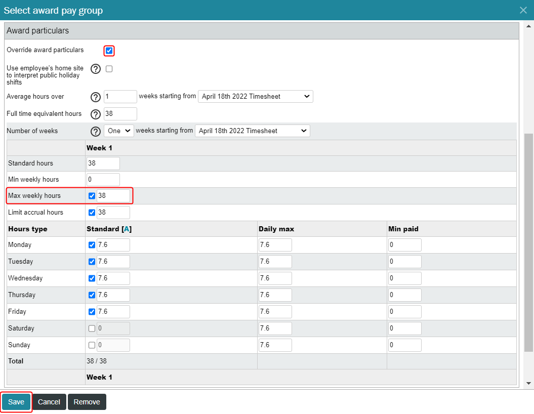 Payroll Set Employees Minimum Maximum Hours Easyemployer Support