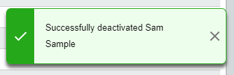 Deactivation confirmation message