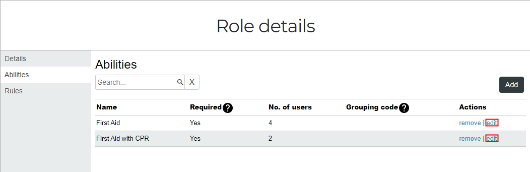 Edit ability - grouping code