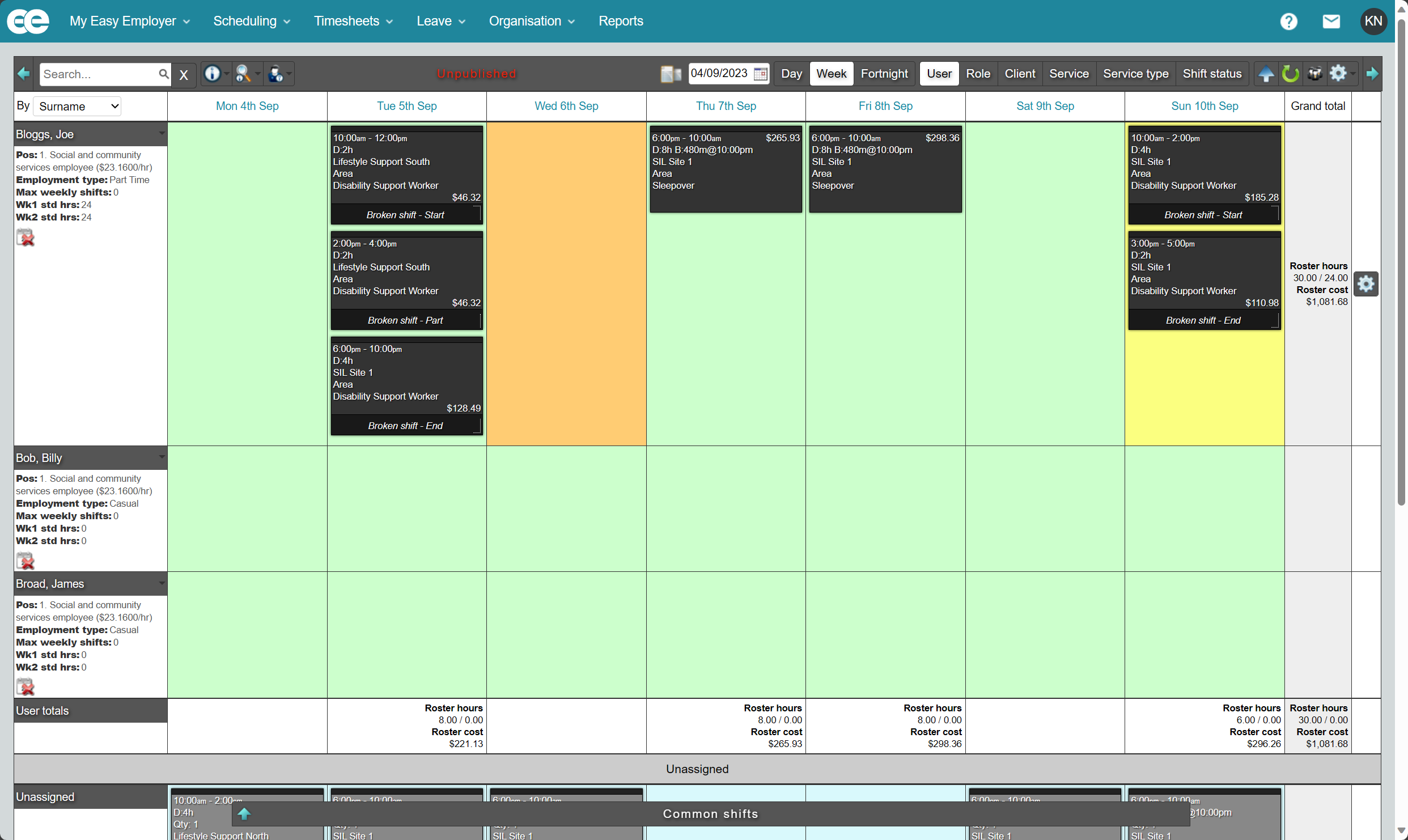 Old interface example
